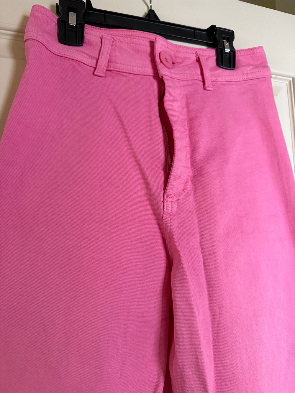 Zara High Rise Wide Leg Marine Jeans in Bright Pink - Picture 2 of 5